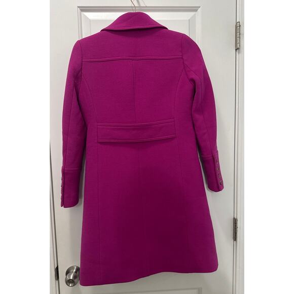 J. Crew Double Cloth Italian Wool Coat Pink Fuchsia Thinsulate 0 Petite - Picture 3 of 6